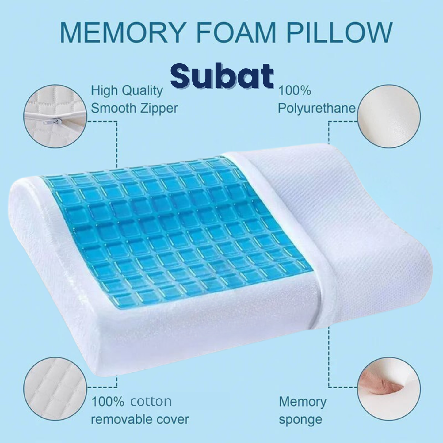 Contour Memory Foam Cooling Gel Pillow