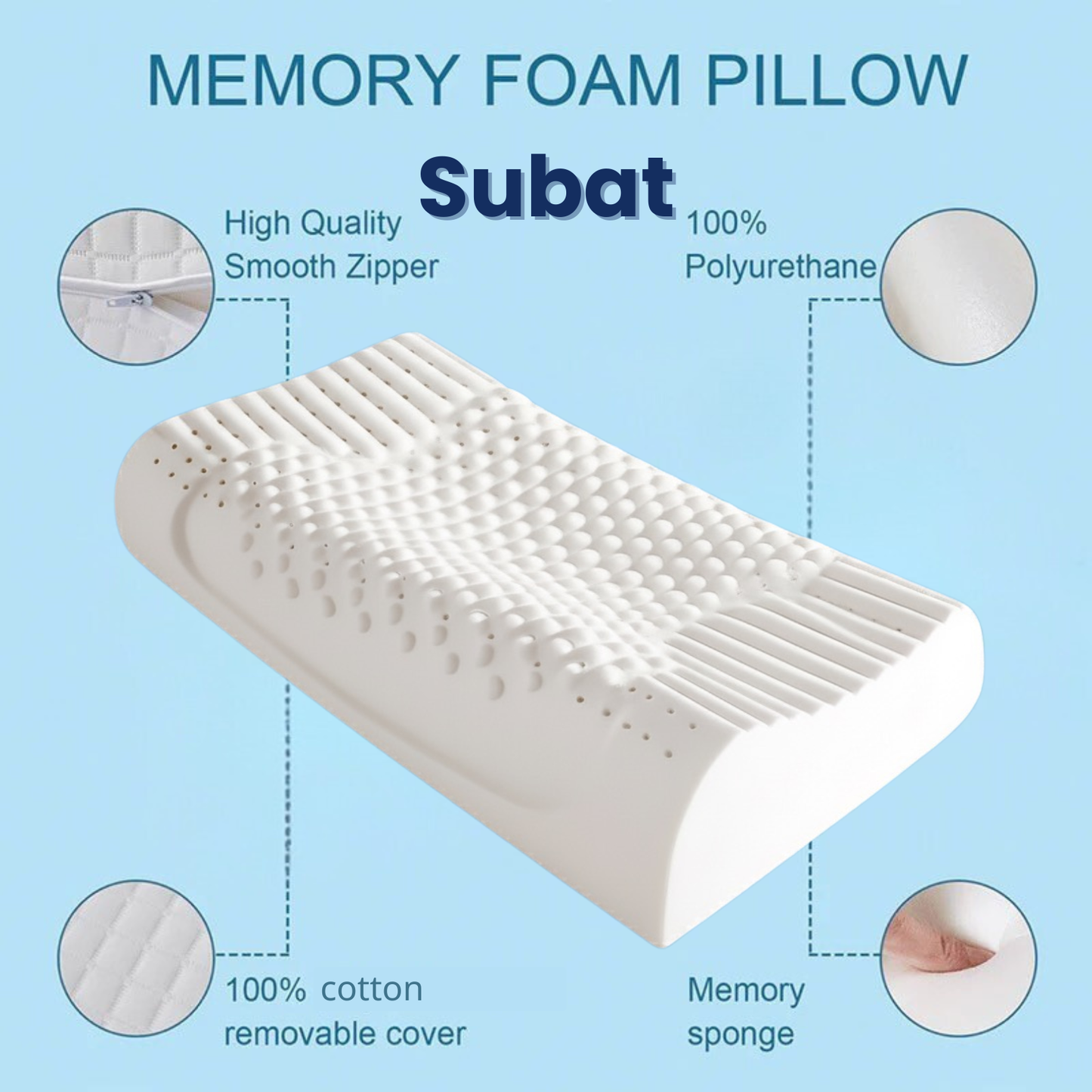 Memory Foam Contour Pillow with Beads